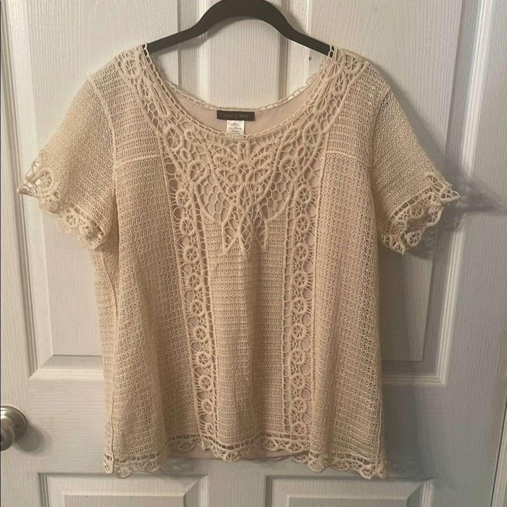 Cream Lace Women Top